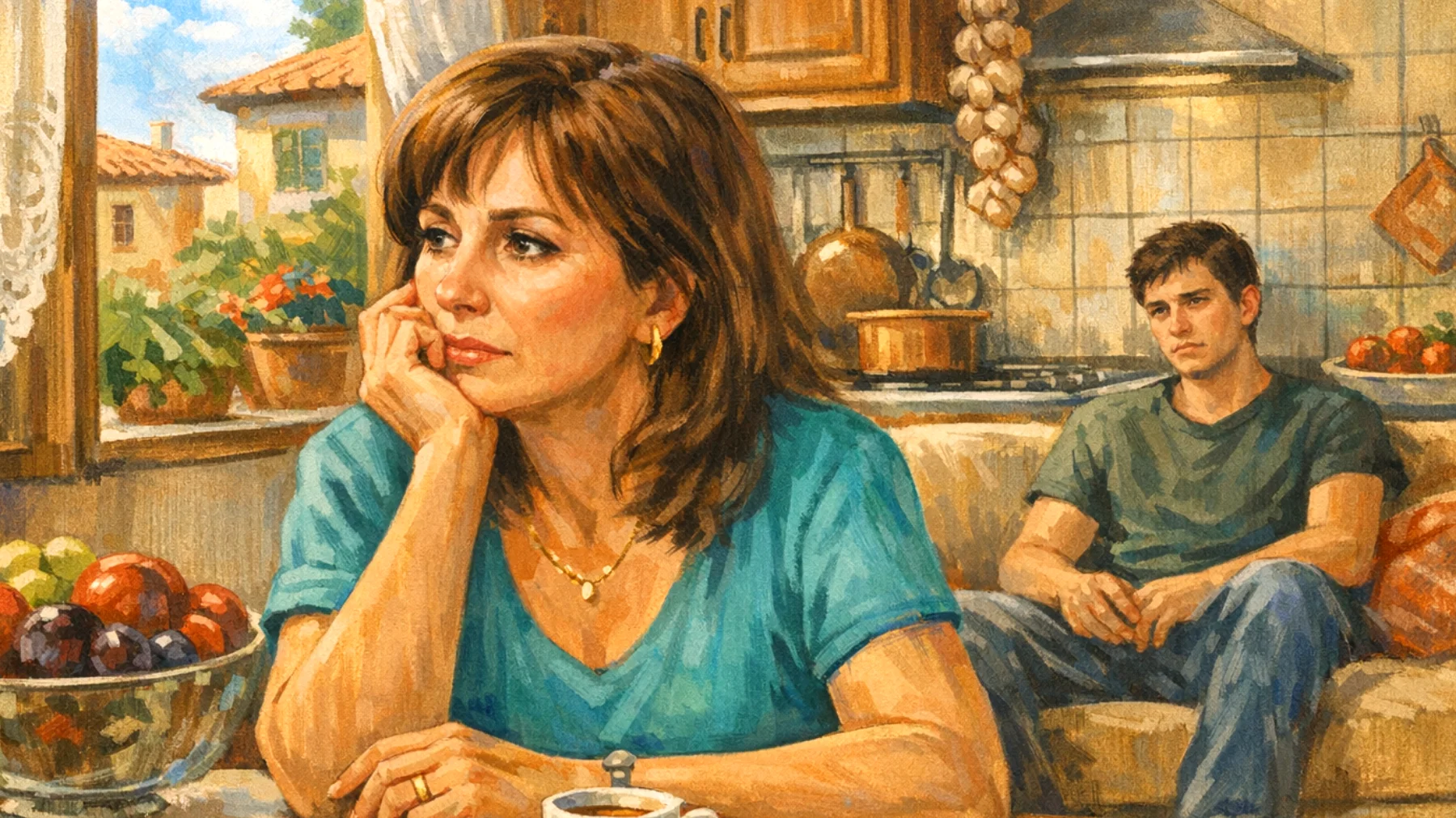 Una mamma si sente costantemente in ansia per il futuro del figlio giovane adulto che fatica a trovare la sua strada professionale e sembra non avere obiettivi chiari, generando in lei preoccupazione per la sua indipendenza economica e realizzazione personale"