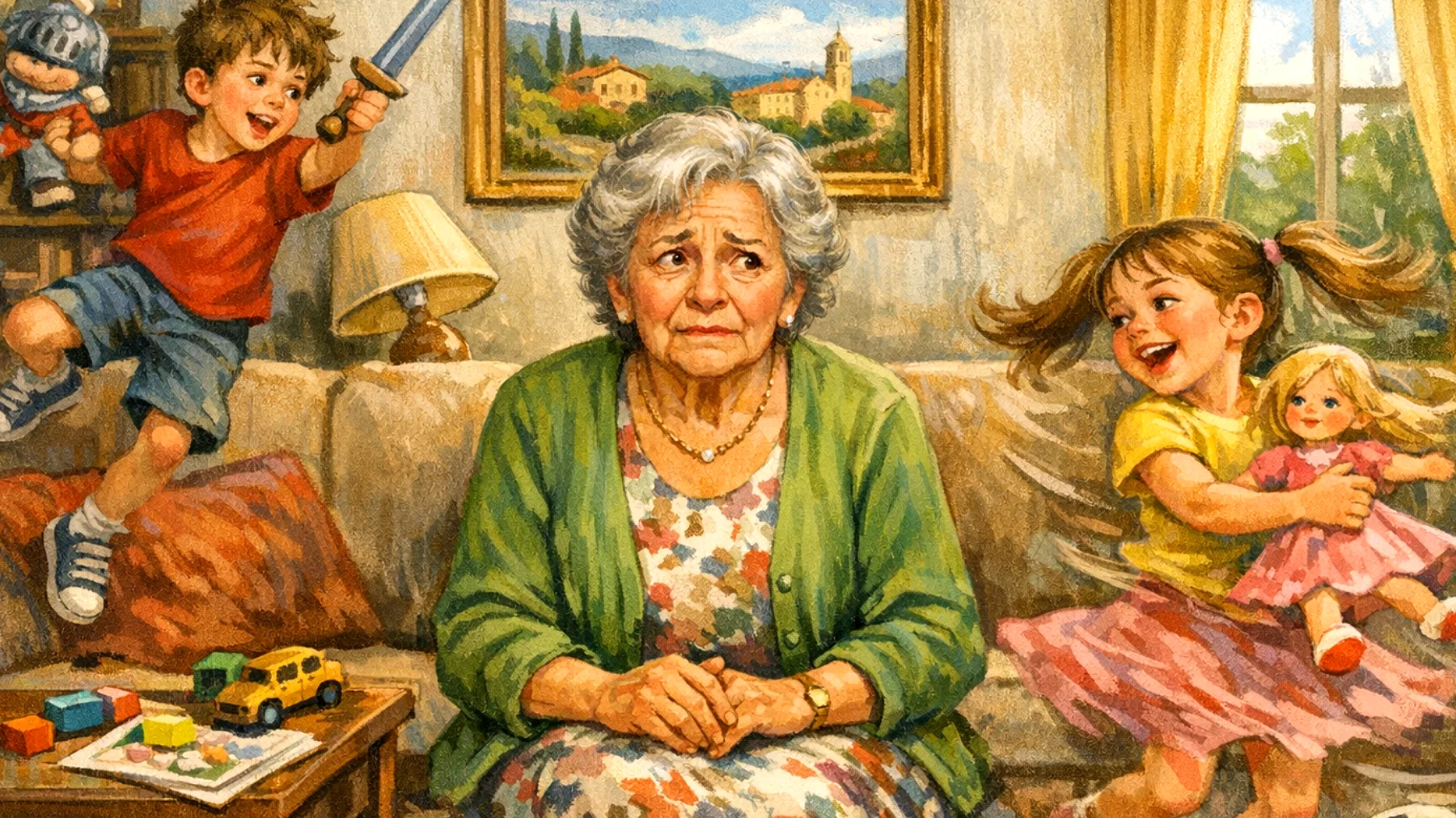 Nonna che non riesce a stabilire limiti chiari con i nipoti bambini per paura di essere vista come cattiva o di perdere il loro affetto"