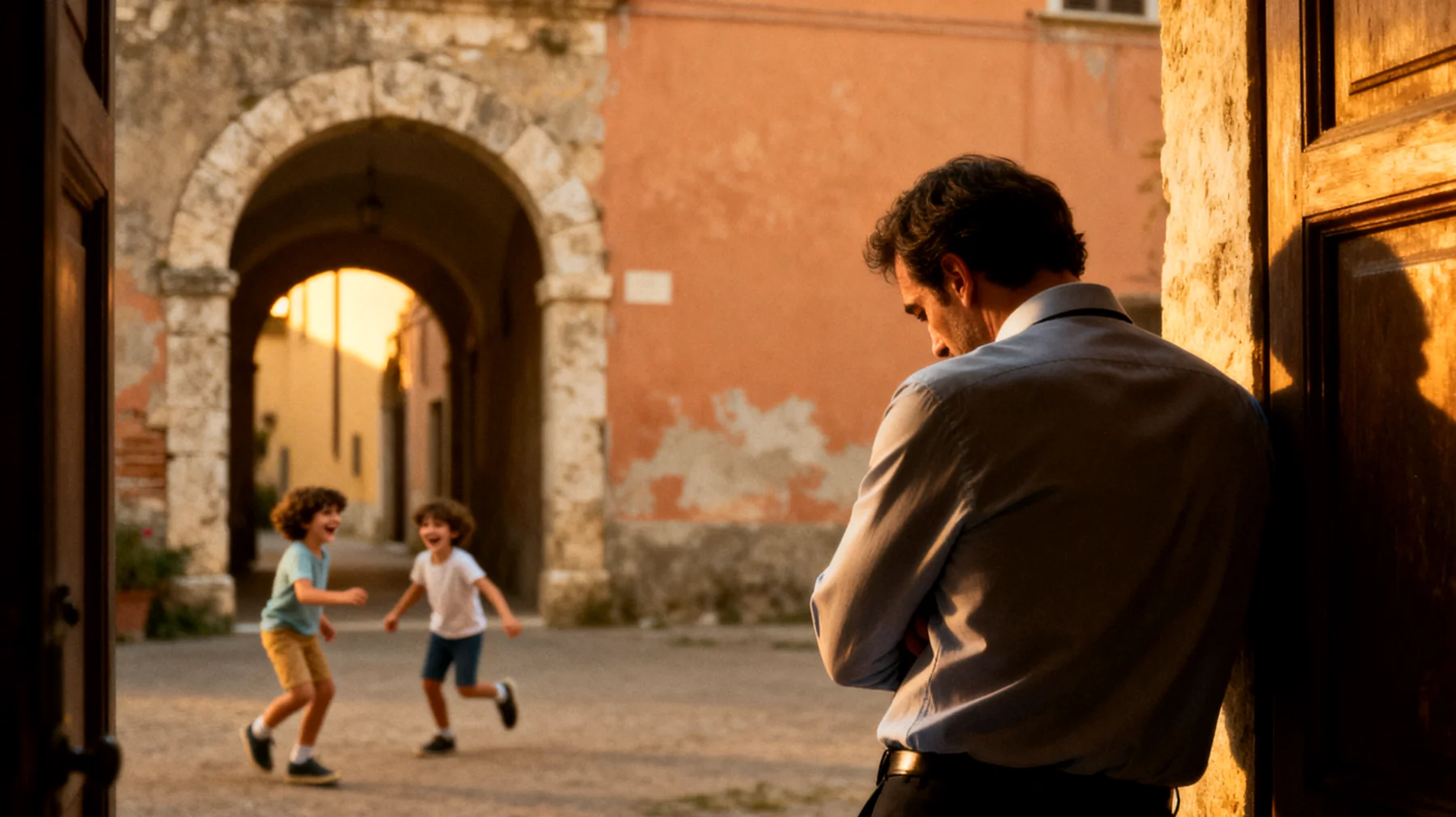 Un papà che lavora molte ore al giorno e dedica poco tempo ai suoi bambini piccoli vive un forte senso di colpa, sentendosi inadeguato come padre e temendo di non essere abbastanza presente nei momenti importanti della loro crescita."